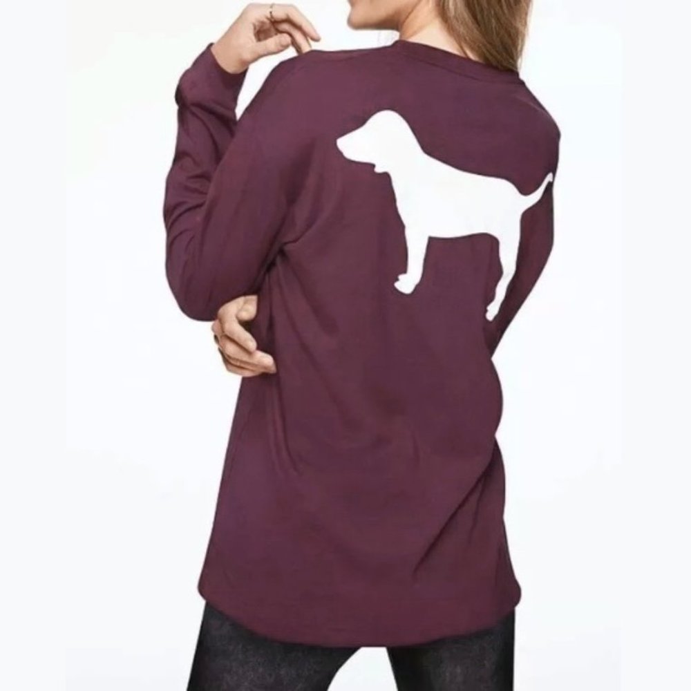 VS PINK Long Sleeve Campus Tee
